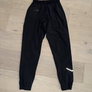 Alphalete Joggers Womens XS Black Elastic Waist Cuffed Stretch Activewear Pants‎